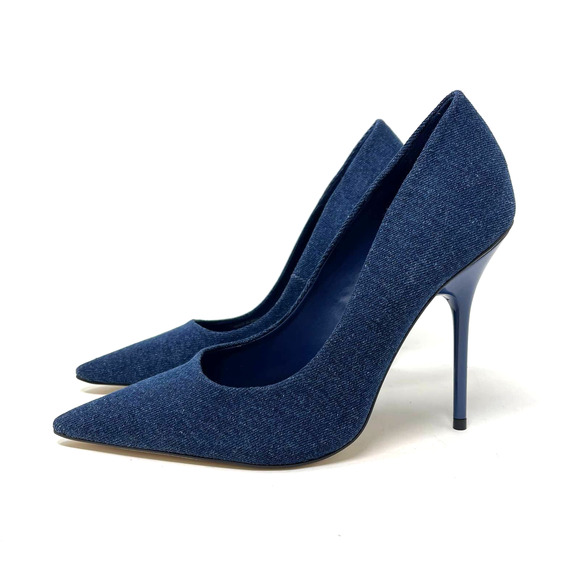 Good American Emma Denim Heel Size 9 Blue Denim 002 GSH009-X - Picture 10 of 15